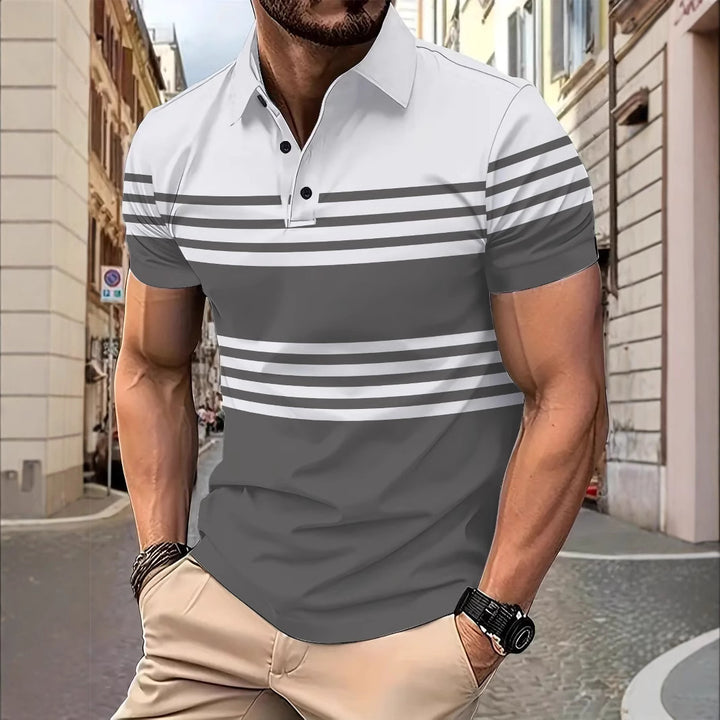 Herren Poloshirt mit modernen Streifen und hochwertigen Materialien Echoarchiv