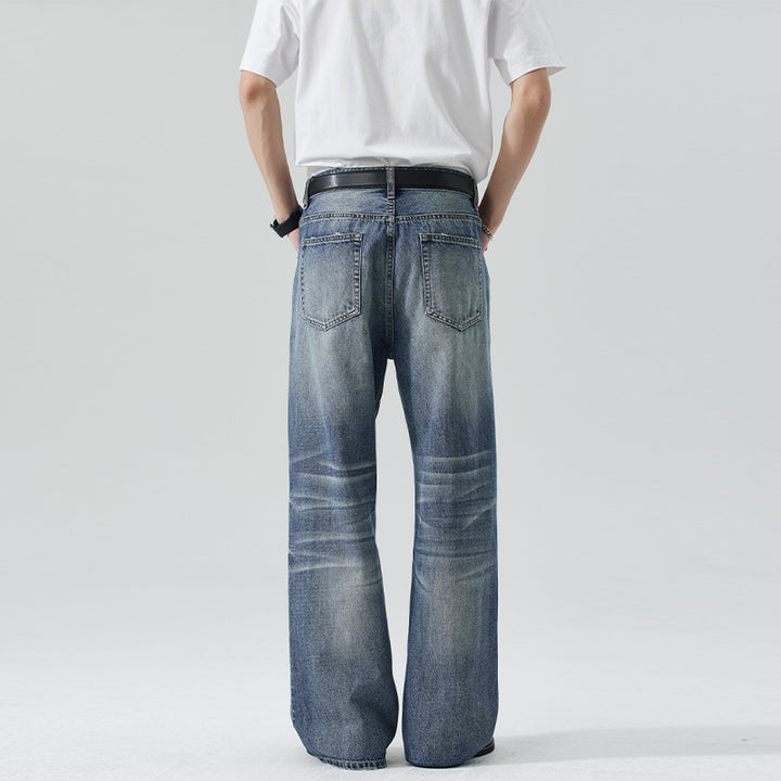 Herren Locker geschnittene Stonewashed-Denim-Jeans mit extra weitem Bein Echo Archiv