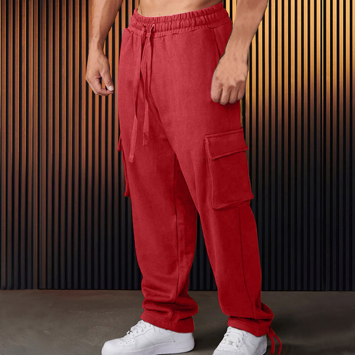 Herren entspannte Cargo-Hose mit praktischem Taschen-Design und elastischem Bund Echoarchiv