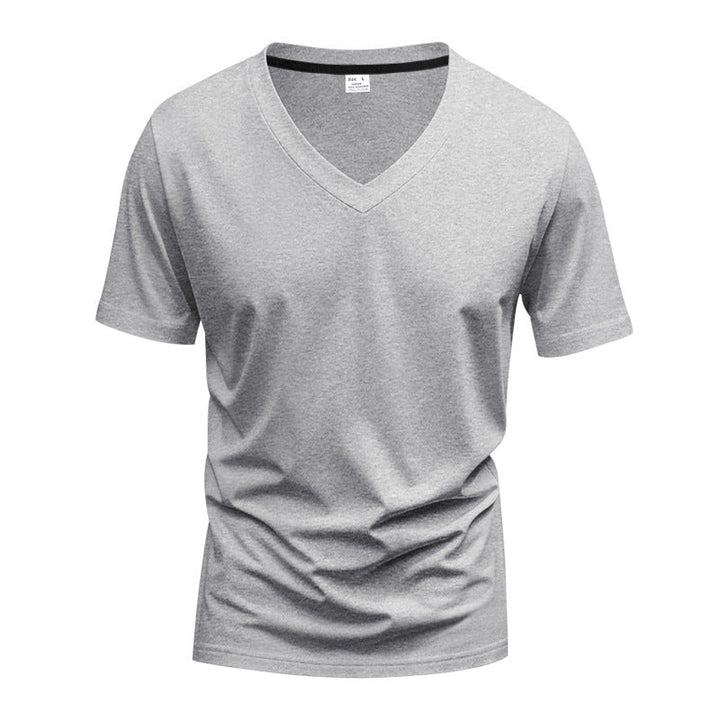 Herren V-Ausschnitt T-Shirt aus atmungsaktiver und schnelltrocknender Baumwolle Echoarchiv