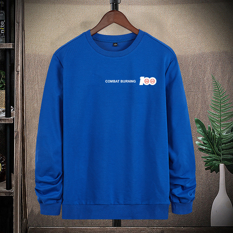Herren Oversize-Sweatshirt mit Rundhalsausschnitt, minimalistischem Logoprint und gerippten Bündchen Echoarchiv