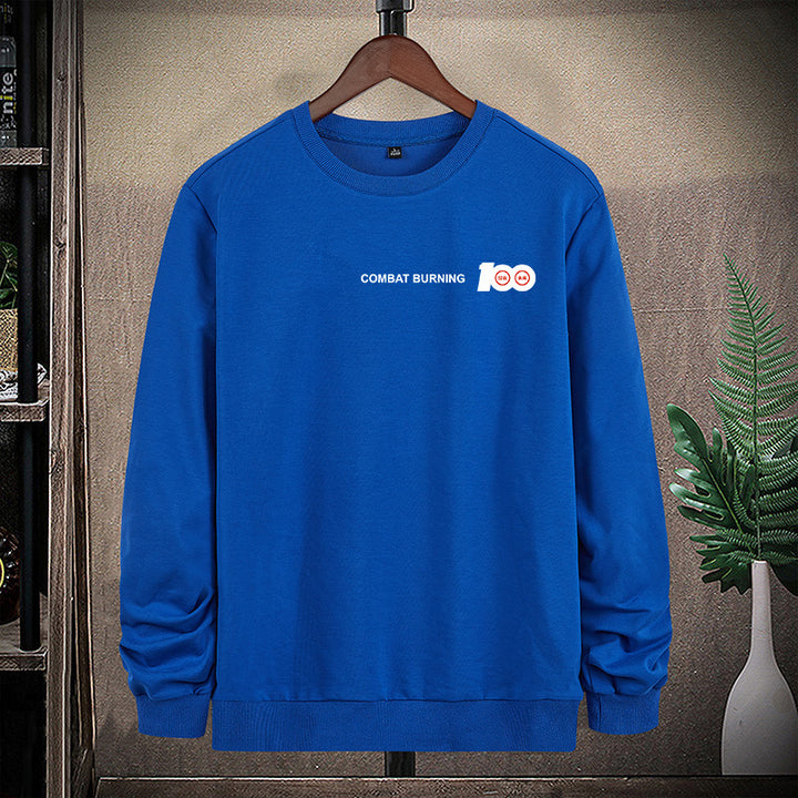 Herren Oversize-Sweatshirt mit Rundhalsausschnitt, minimalistischem Logoprint und gerippten Bündchen Echoarchiv