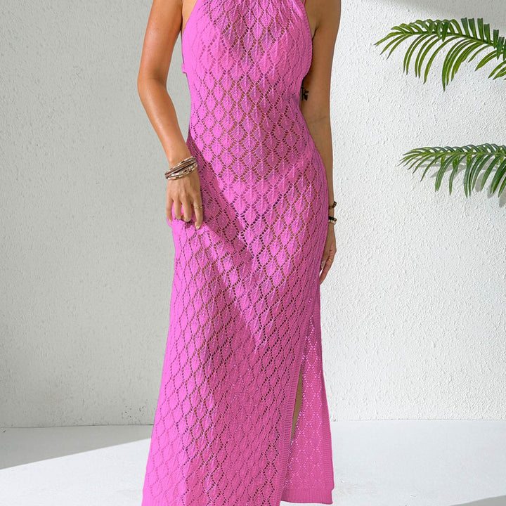 Damen gehäkeltes Maxi-Kleid mit tiefem V-Ausschnitt Echo Archiv