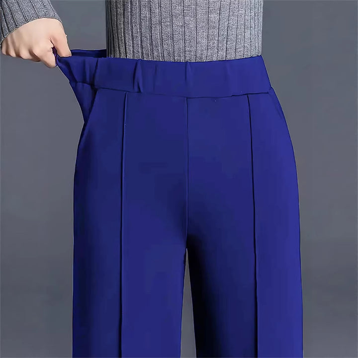 Damen Elegante hochtaillierte Palazzo-Hose mit Bügelfalte und weitem Bein Echoarchiv