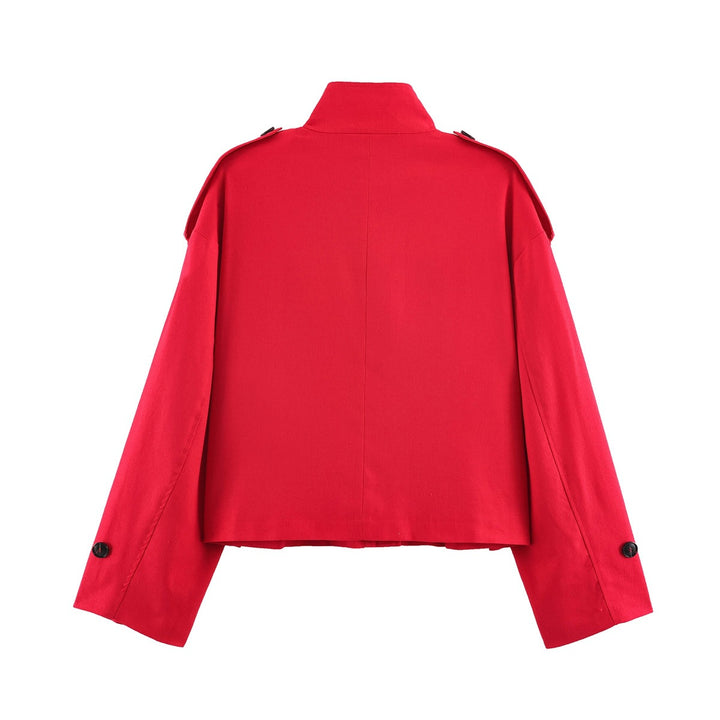 Damen Kurze Cargojacke mit Stehkragen, Schulterklappen und Knopfleiste Echo Archiv