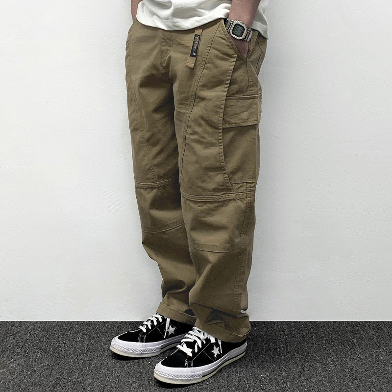 Herren Lässige Baggy-Cargo-Hose mit Knieabnähern, Multitaschen und Workwear-Details Echoarchiv