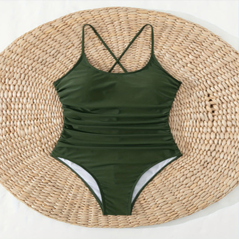 Damen Einteiliger Badeanzug mit eleganter Raffung Echo Archiv