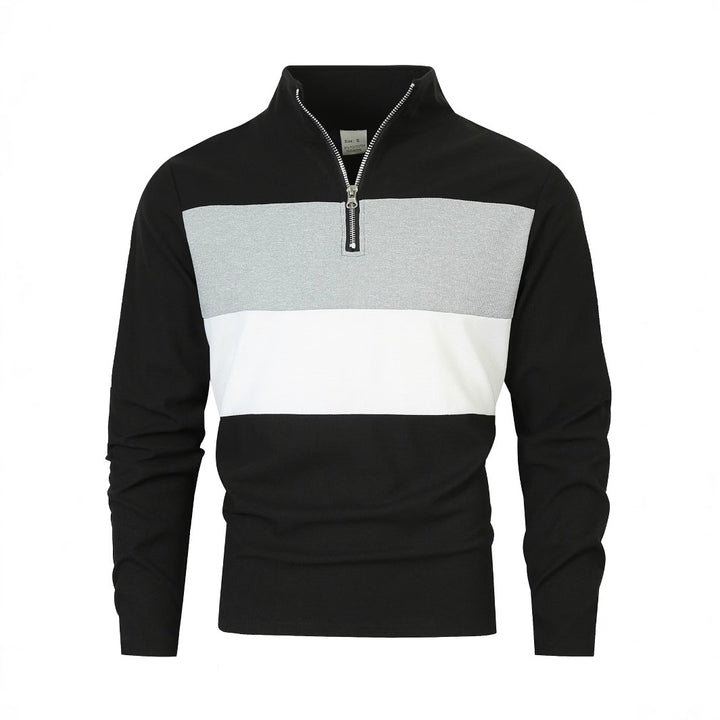 Herren modischer Pullover mit Reißverschluss und Farbblockdesign Echoarchiv