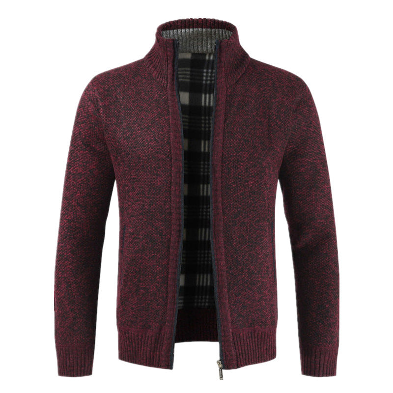 Herren Strickjacke mit hohem Kragen und plüschigen Innenfutter Echoarchiv