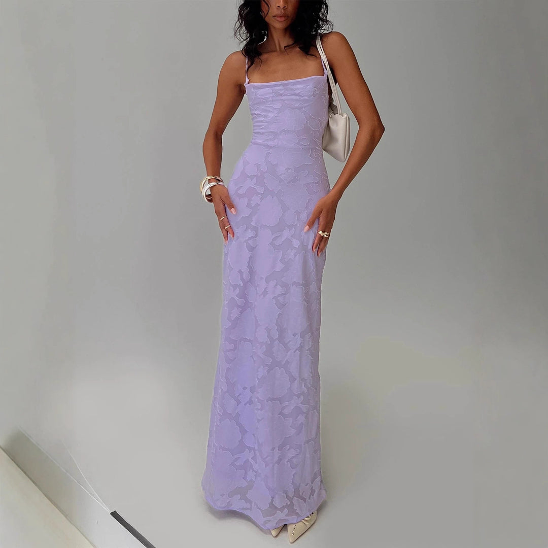 Damen Elegantes Abendkleid mit floralem Spitzenmuster und Spaghettiträgern Echo Archiv