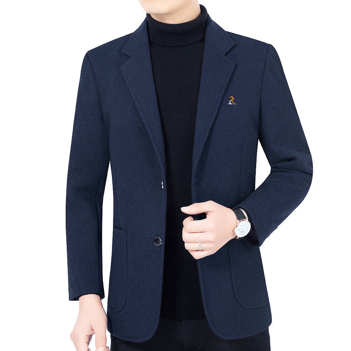 Herren Modernes Slim-Fit Sakko im Mikrostruktur-Gewebe mit leichtem Halbfutter – Tianoro