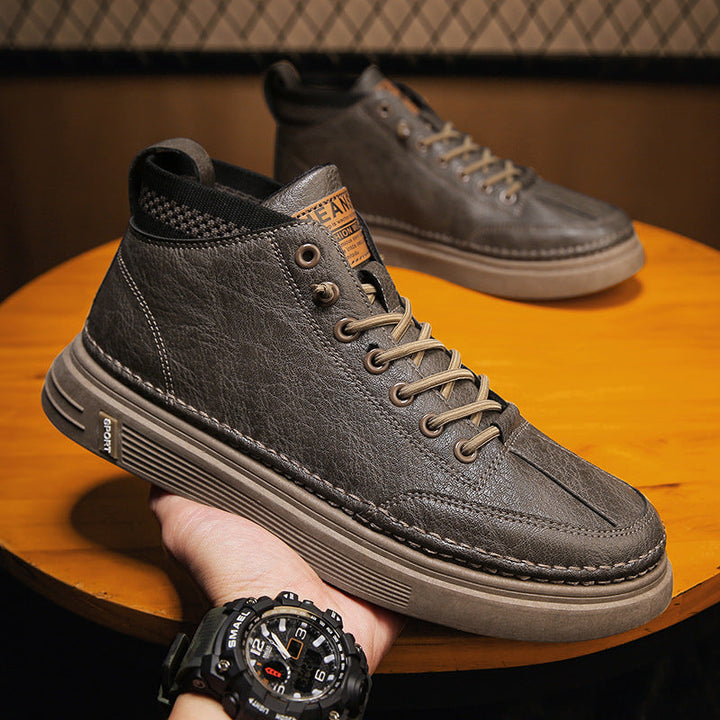 Damen Hohe Sneakers aus echtem Leder mit robustem Profil und dämpfender Sohle Echo Archiv