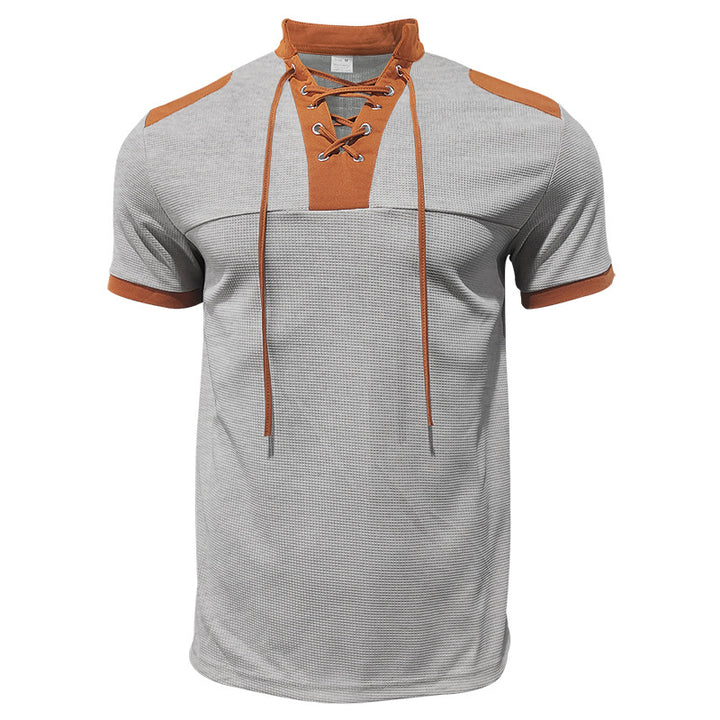 Herren sportliches Kurzarm-Shirt mit modischem Latz Echoarchiv