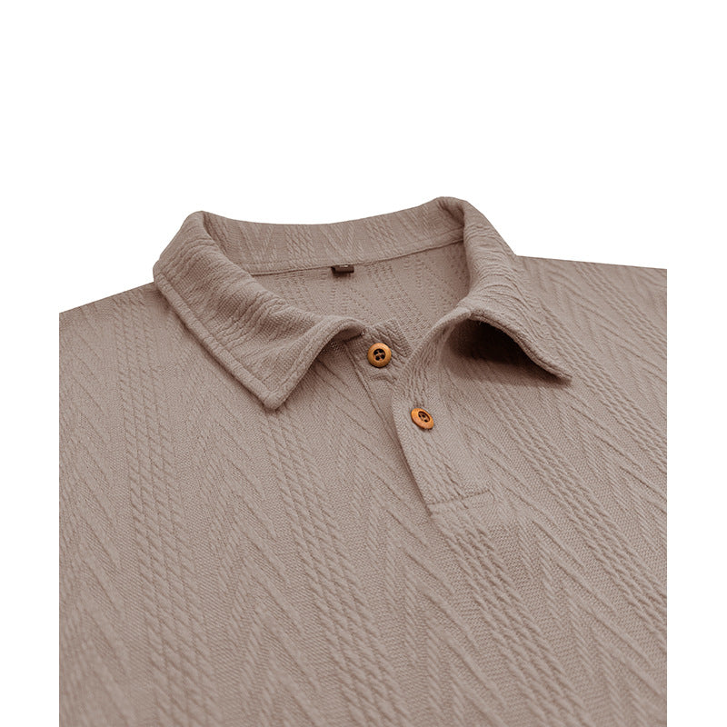 Herren Poloshirt mit strukturiertem Jacquard-Muster und modischem Kragen Echoarchiv