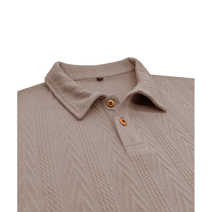 Herren Poloshirt mit strukturiertem Jacquard-Muster und modischem Kragen Echoarchiv