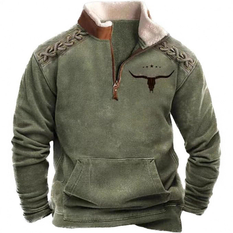 Herren Wärmender Fleece-Pullover mit Stehkragen Echoarchiv