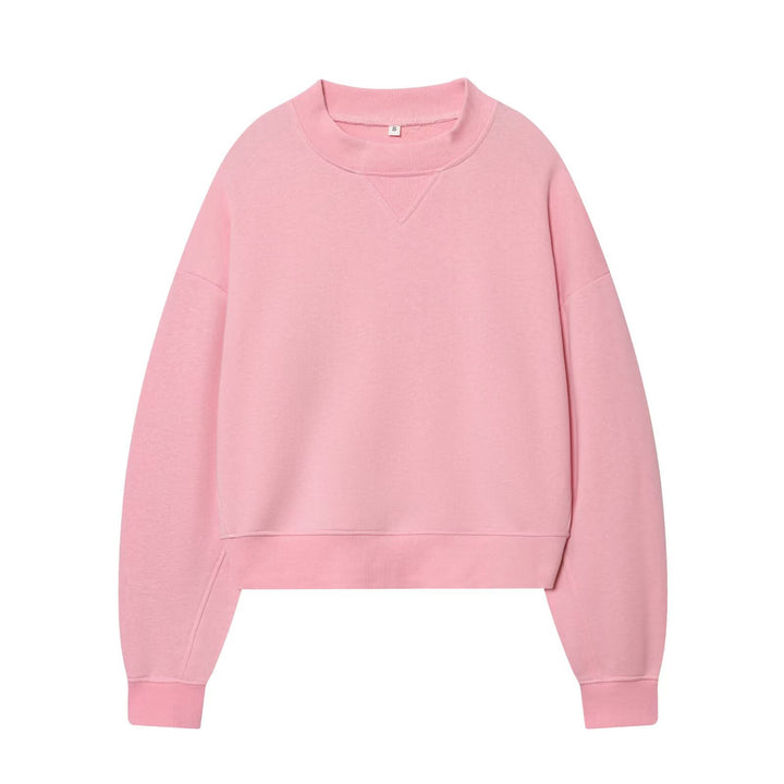 Damen Oversized kurzgeschnittenes Sweatshirt mit geripptem Halsausschnitt Echo Archiv