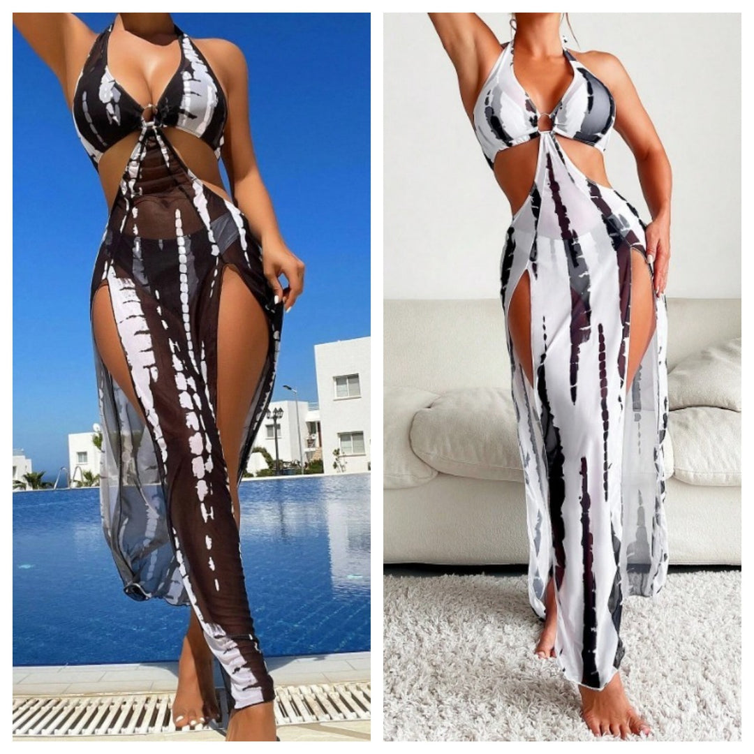 Damen Maxi-Strandkleid mit Cut-Out-Details und asymmetrischem Schnitt Echo Archiv