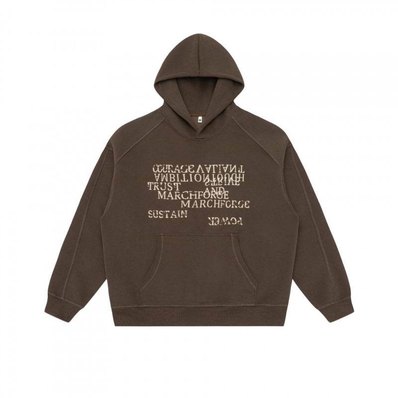 Unisex Oversize Kapuzenpullover mit typografischem Mirror-Print, Kängurutasche und Raglanärmeln Echo Archiv
