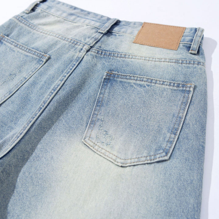 Damen Hoher Bund weit geschnittene gerade Jeans aus Vintage-Denim Echo Archiv