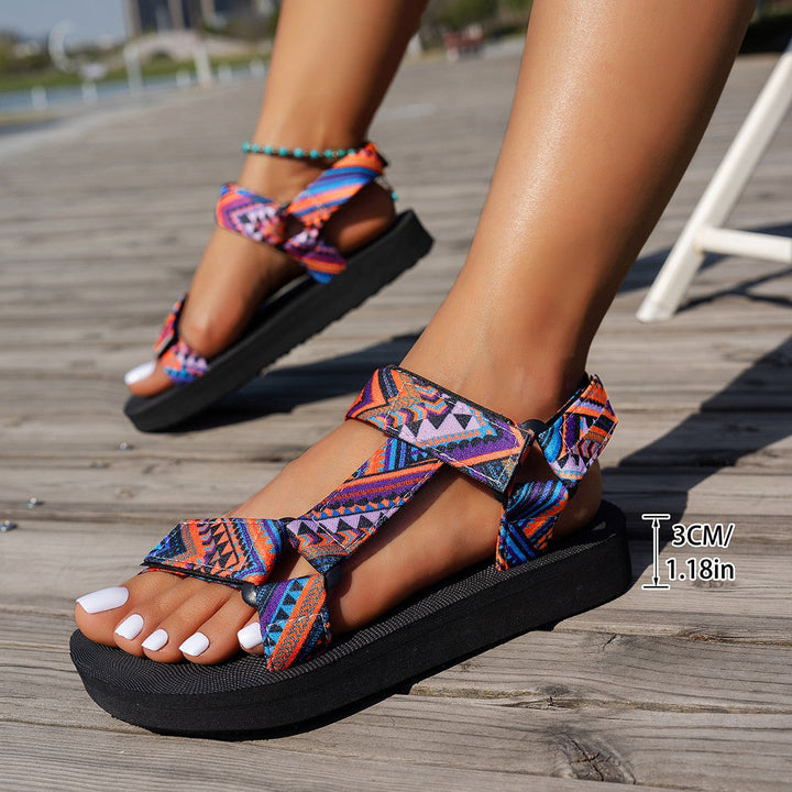 Damen Trendige und komfortable Sandalen mit buntem Riemchendesign Echoarchiv