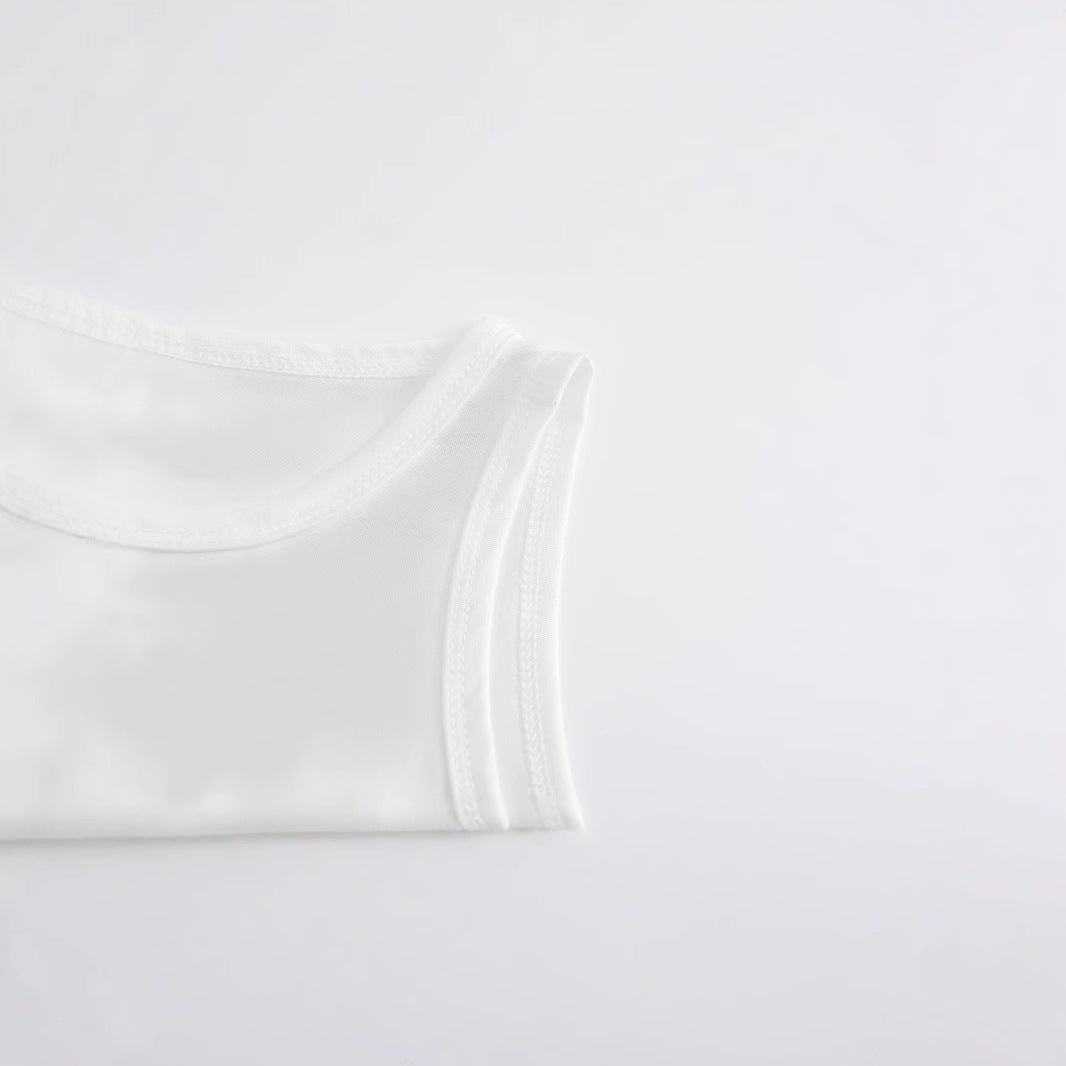 Damen Crop-Top mit kreativem Statementdruck Echo Archiv