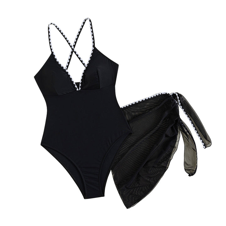 Damen Einteiliger Badeanzug mit trendigem Cut-Out und raffiniertem Überwurf Echo Archiv