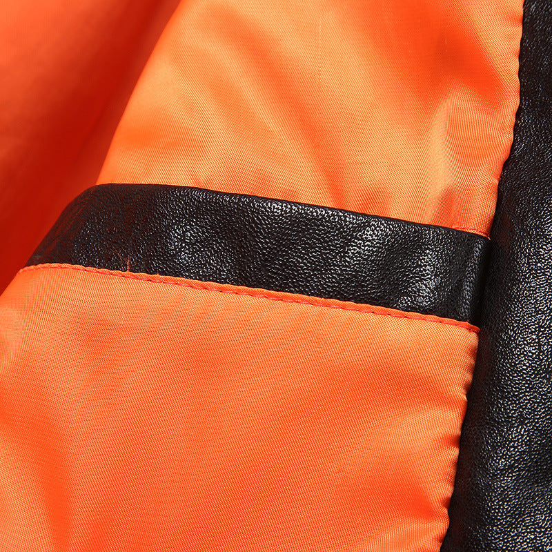 Herren Modische Bikerjacke mit gestickten Applikationen Echo Archiv