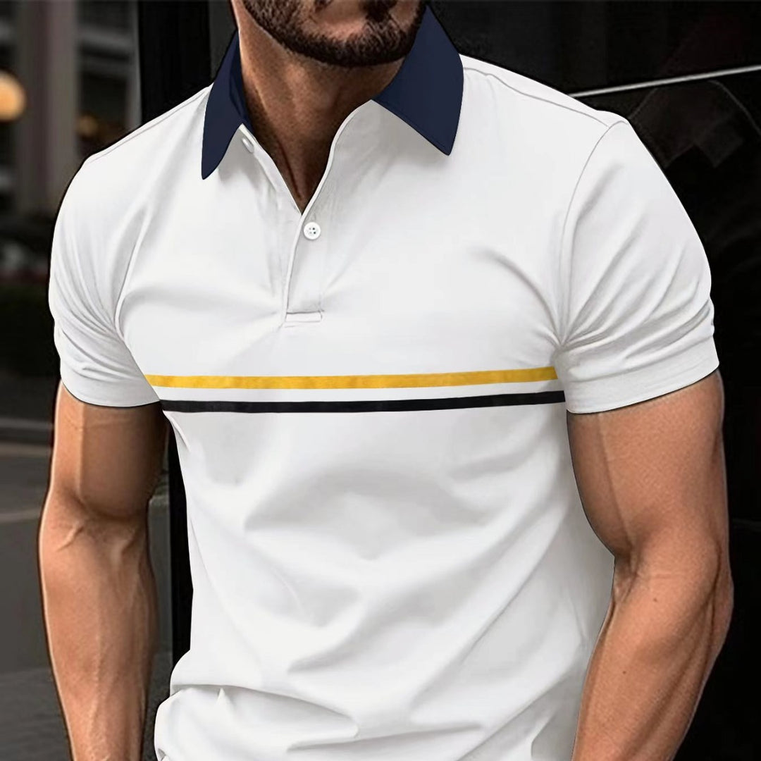 Herren Polohemd mit modischem Farbblockdesign und hochwertiger Stofftechnologie Echoarchiv