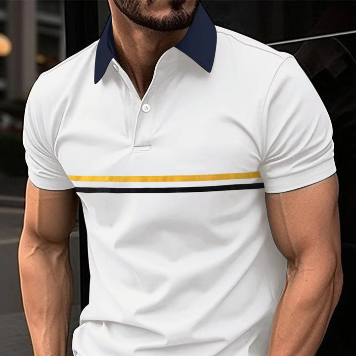 Herren Polohemd mit modischem Farbblockdesign und hochwertiger Stofftechnologie Echoarchiv