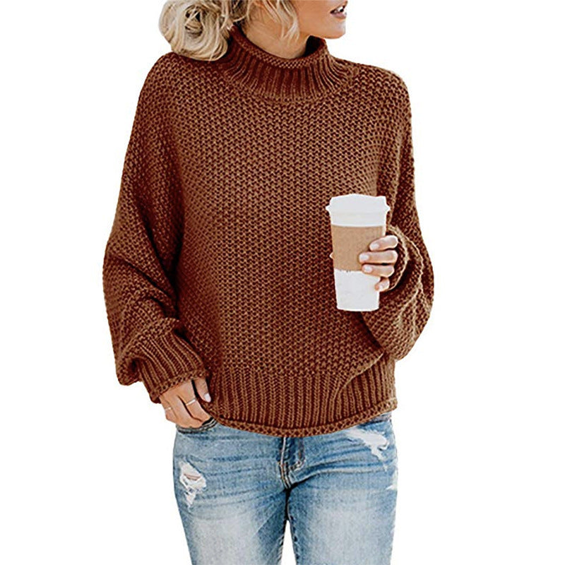 Damen nan grobstrick Rollkragenpullover mit Oversize-Schnitt und Blockstreifen-Optik Echo Archiv