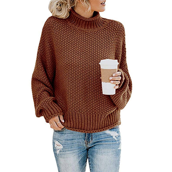 Damen nan grobstrick Rollkragenpullover mit Oversize-Schnitt und Blockstreifen-Optik Echo Archiv