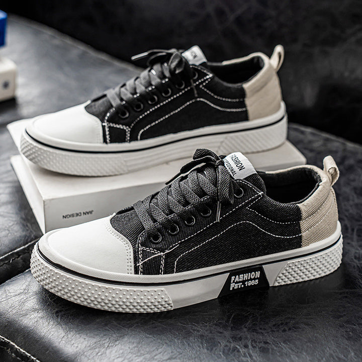 Herren Low-Top Canvas-Plateau-Sneaker mit profilierter Gummisohle und verstärkter Zehenkappe Echoarhiv – Norré