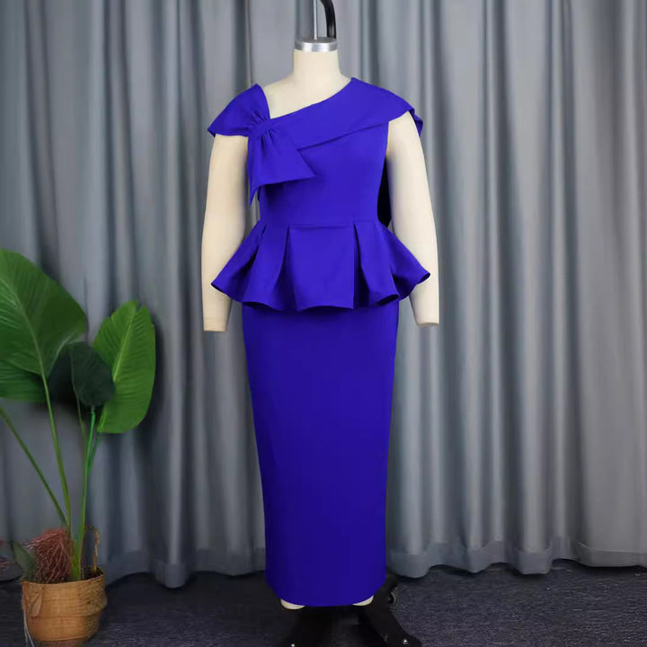Damen Etuikleid mit ausgefallenem Volant und asymmetrischem Schulterdesign Echo Archiv