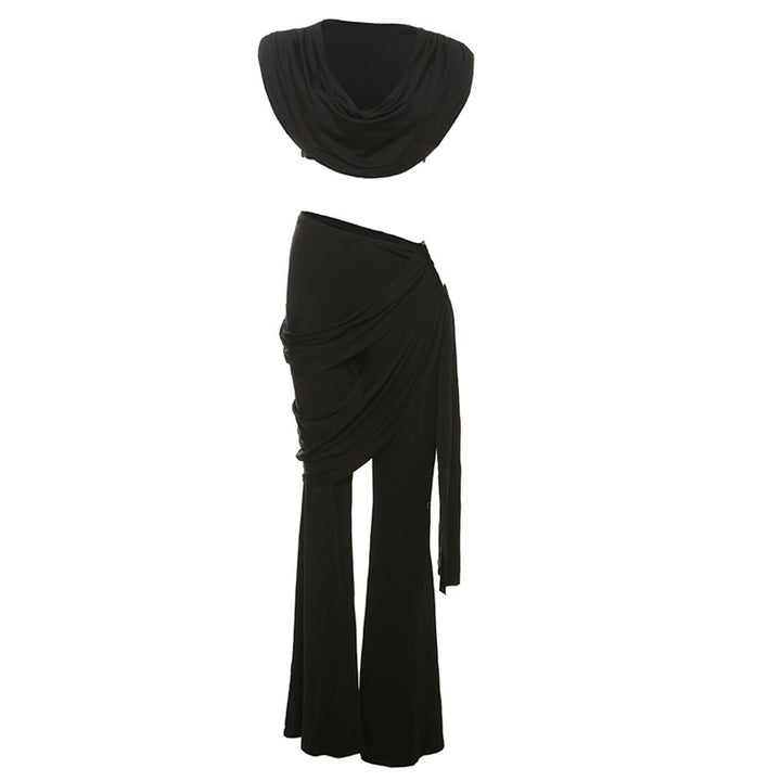 Damen Elegantes Ensemble mit fließendem Oberteil und weitem Bein Echo Archiv