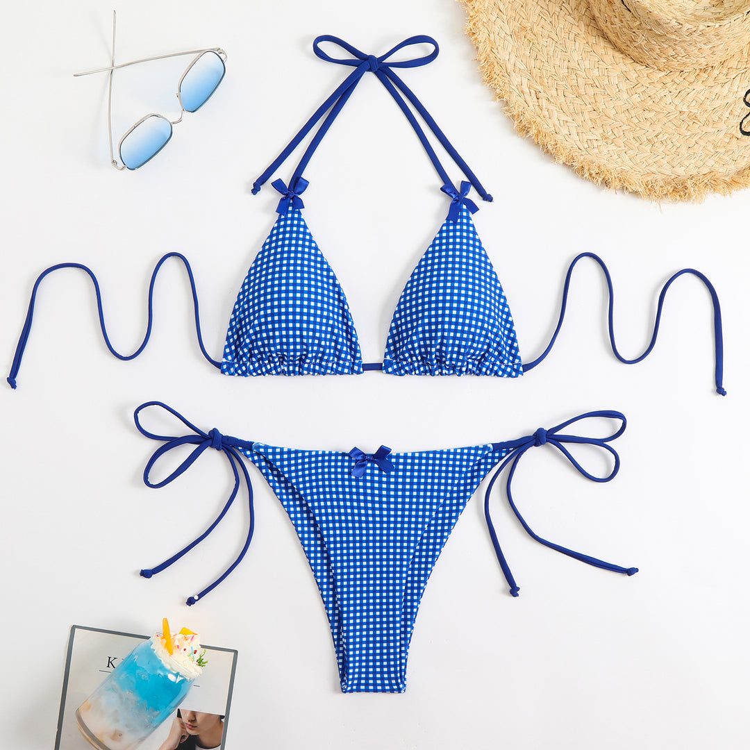Damen Triangel-Bikini mit verspieltem Karo-Muster Echo Archiv