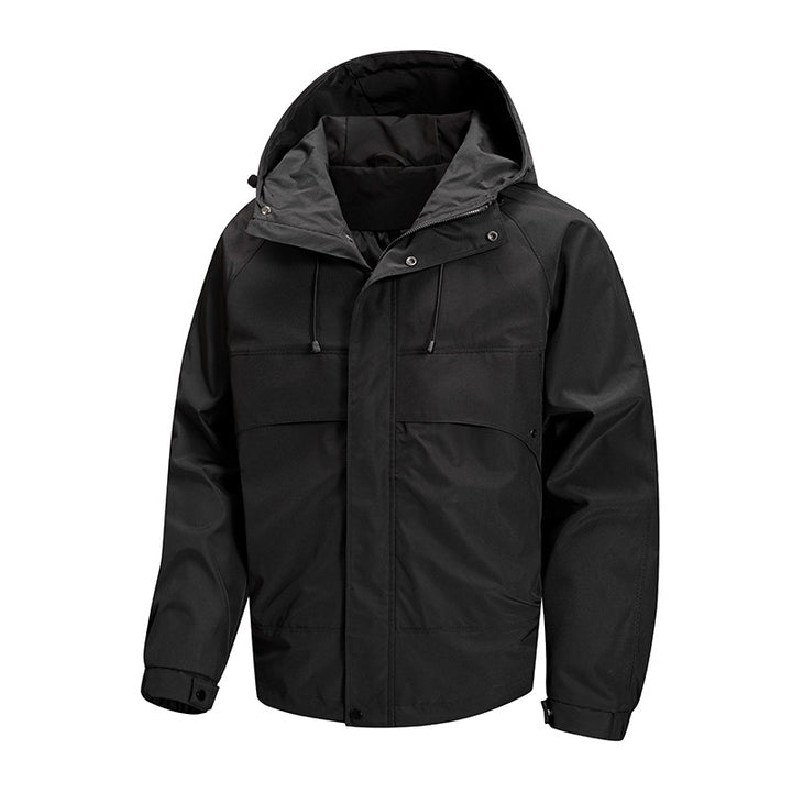 Herren urbane Allwetter-Hybridjacke mit gesteppter Innenseite, verstellbarer Kapuze und verdeckten Reißverschlusstaschen – Taviero