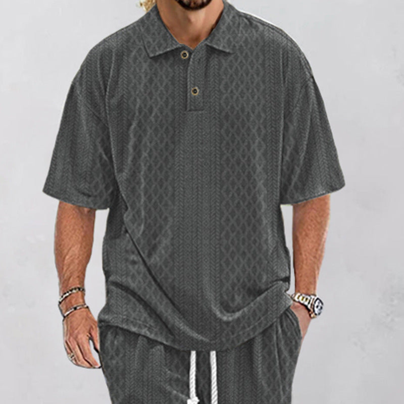 Herren Polohemd mit strukturiertem Design und bequemer Passform Echoarchiv