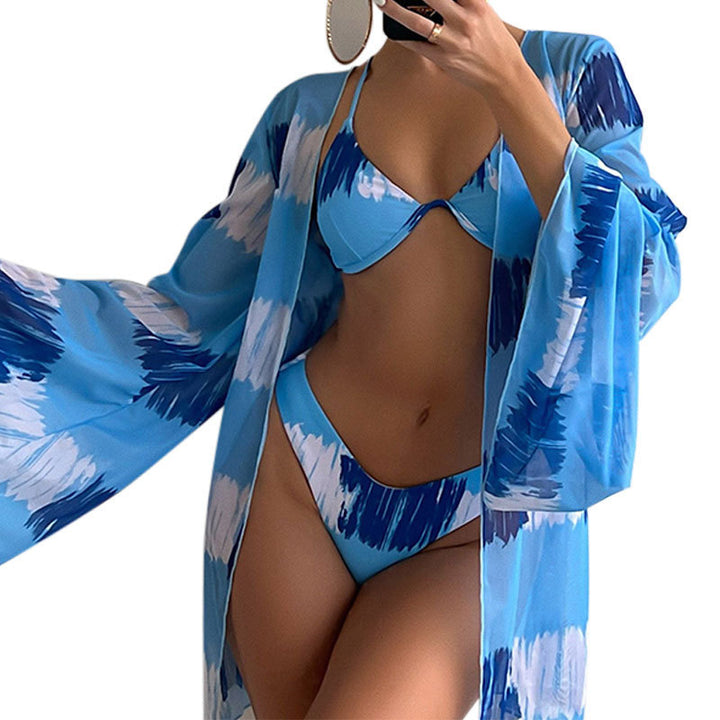 Damen Badeset mit transparenter Manteljacke und floralem Muster Echo Archiv