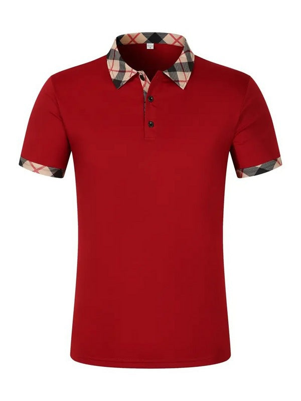 Herren Poloshirt mit kontrastierendem Kragen und modischen Muster Echoarchiv