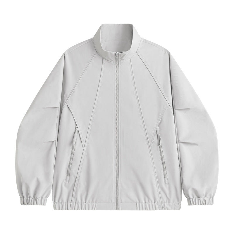 Herren Technische Oversize-Softshell-Trainingsjacke mit Stehkragen, ergonomischen Teilungsnähten & wasserabweisender Beschichtung Echoarchiv