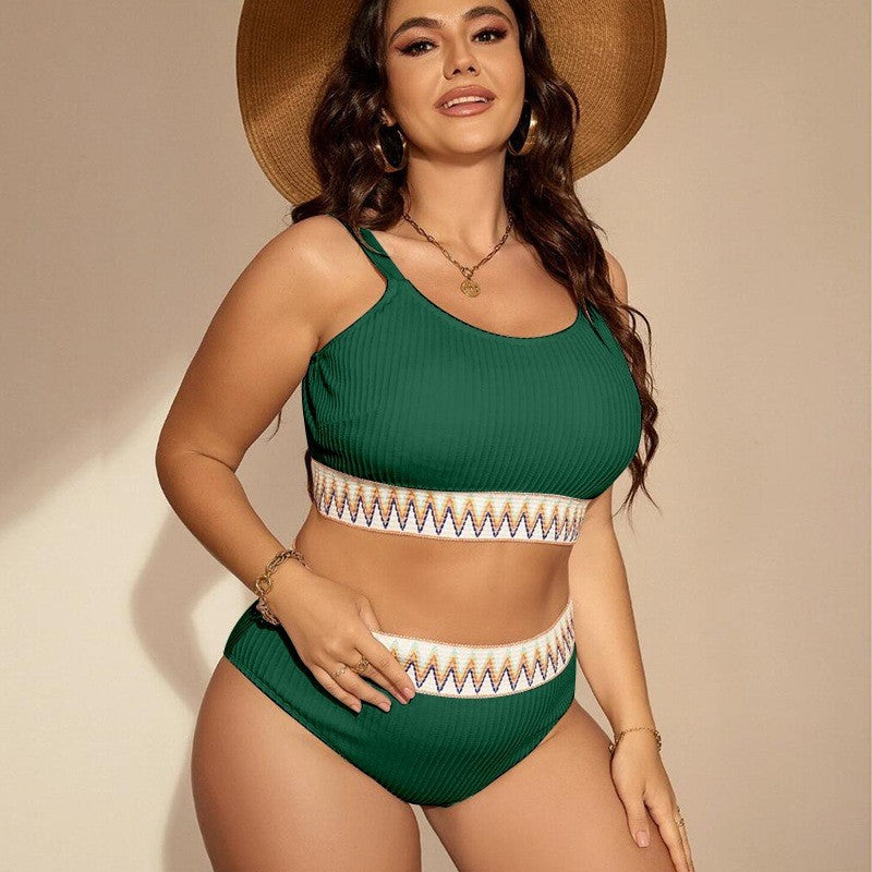 Damen Sportliches Bikini-Set mit hoher Taille und elastischem Bund Echo Archiv