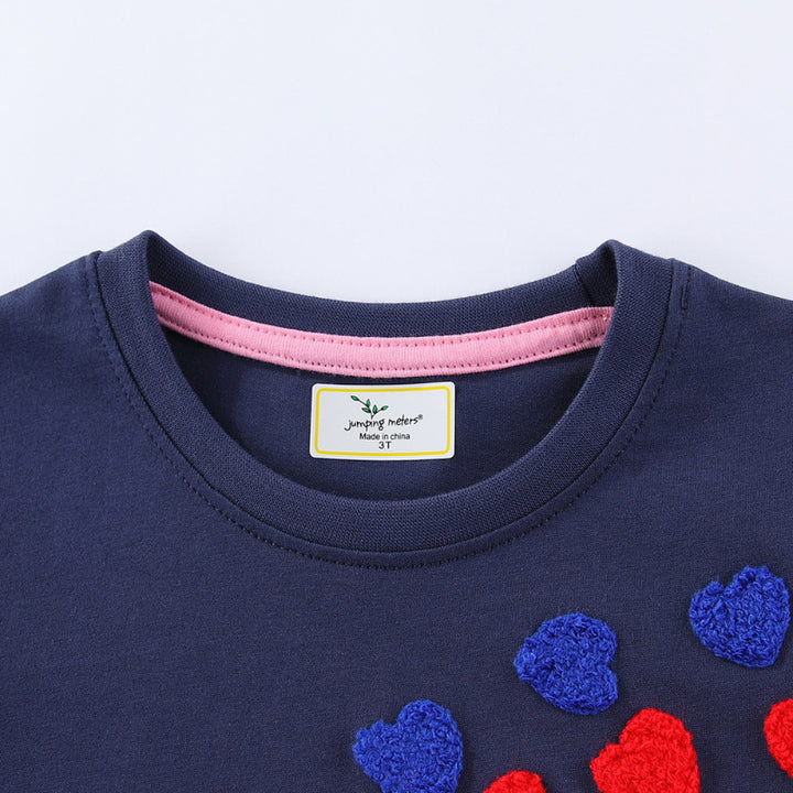 Mädchen T-Shirt Kleid mit buntem Herz-Stickdesign Echo Archiv
