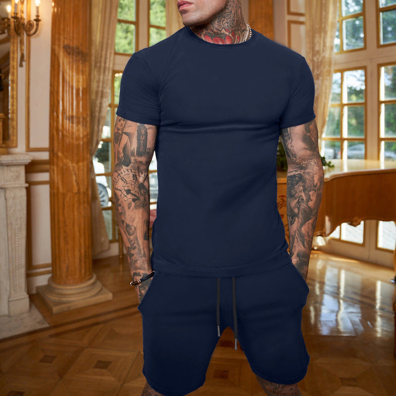 Herren Training Outfit mit bequemem Kurzarmshirt und Shorts Echoarchiv