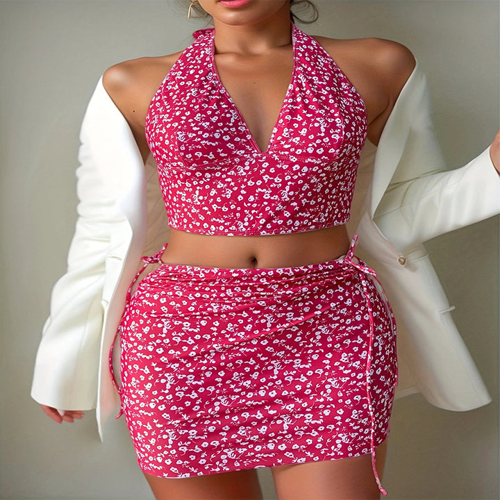 Damen Bikini-Set mit floralem Halterneck-Design Echo Archiv
