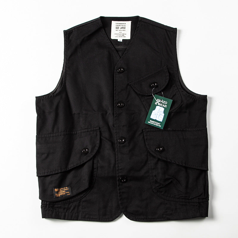 Herren Utility‑Weste mit mehreren Pattentaschen aus robustem Canvas Echoarchiv