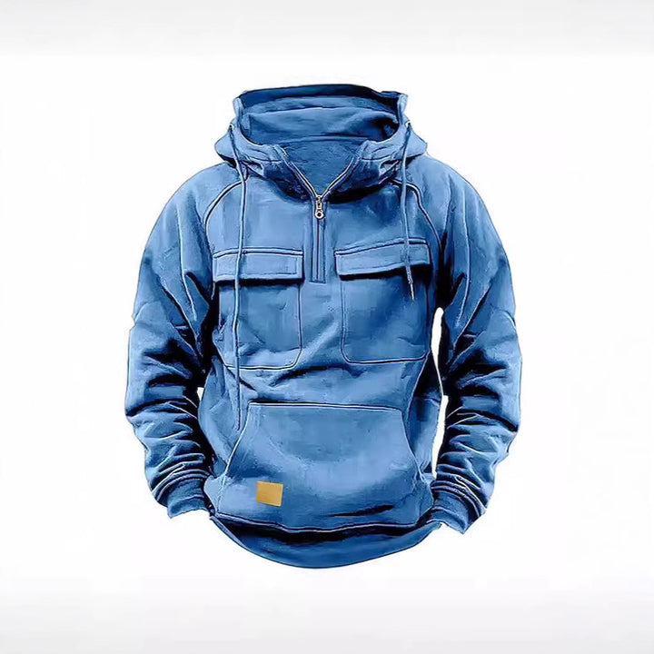 Herren funktionaler Kapuzenpullover mit doppelt aufgesetzten Taschen Echoarchiv