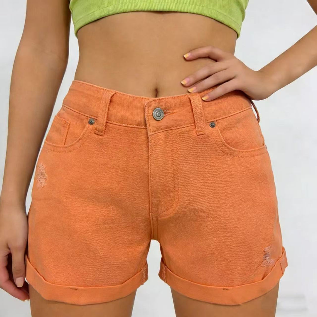 Damen modische High-Waist Shorts aus Bio-Denim Echo Archiv