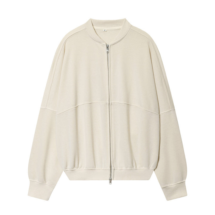 Damen Oversize-Sweatjacke mit Zwei-Wege-Reißverschluss und geripptem Bund Echo Archiv