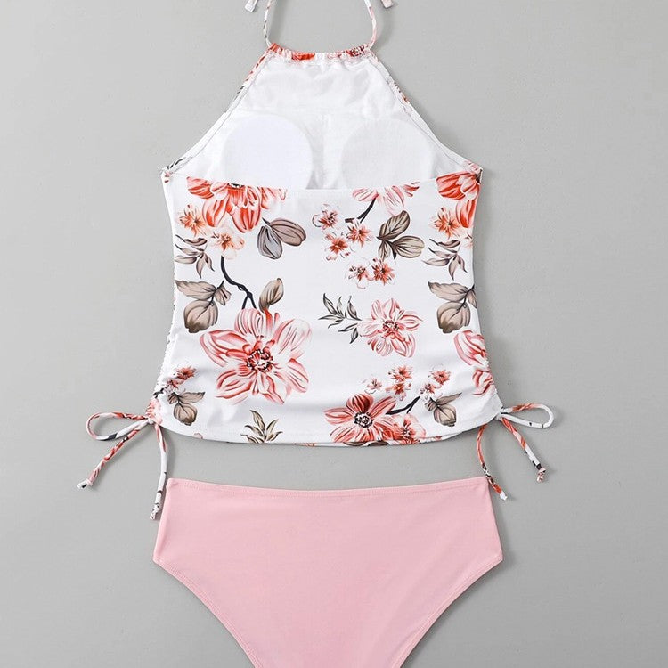 Damen Schnittiger Tankini mit floralem Design und verstellbaren Riemen Echo Archiv
